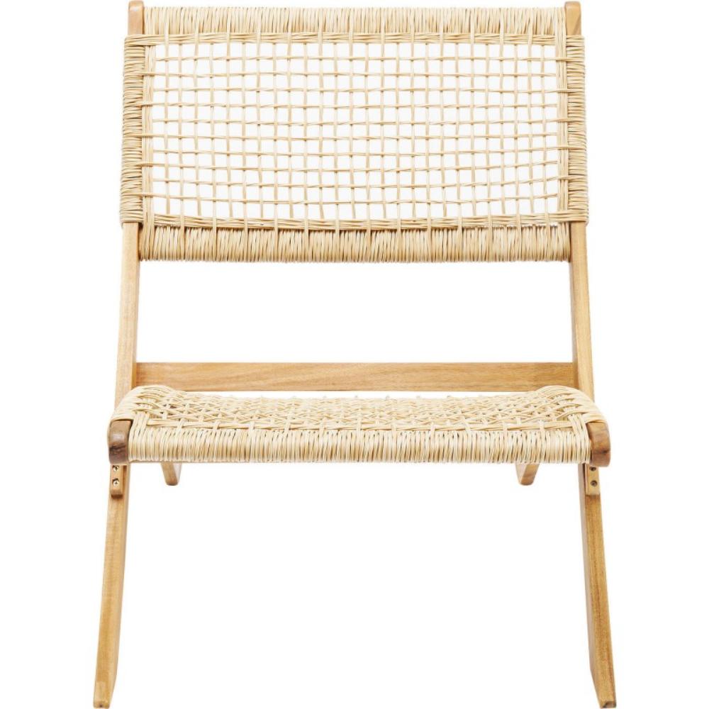 Silla Plegable de Madera para Exterior Vora, Crudo, Diseño Rústico y Moderno
