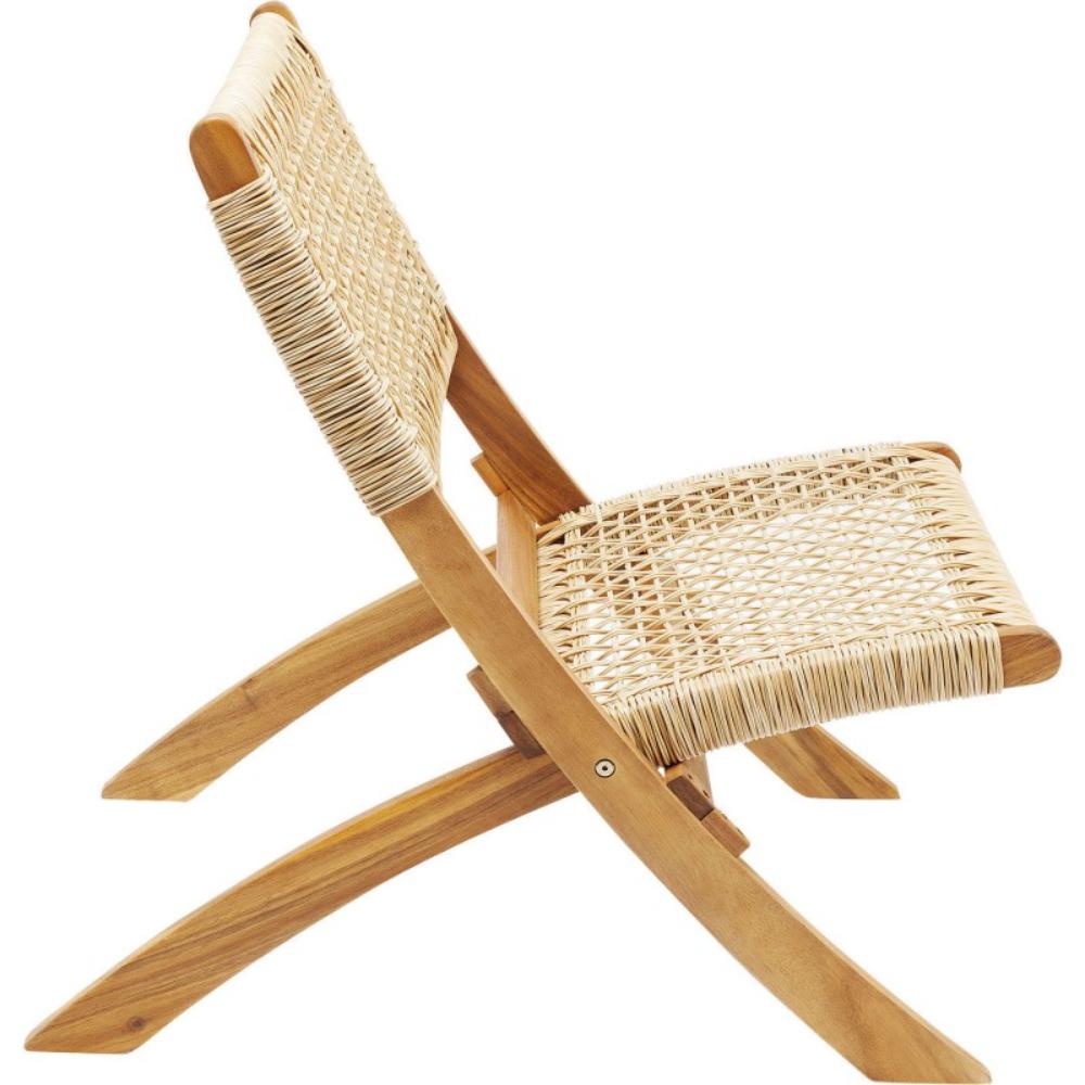 Silla Plegable de Madera para Exterior Vora, Crudo, Diseño Rústico y Moderno