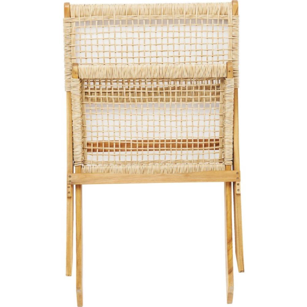 Silla Plegable de Madera para Exterior Vora, Crudo, Diseño Rústico y Moderno