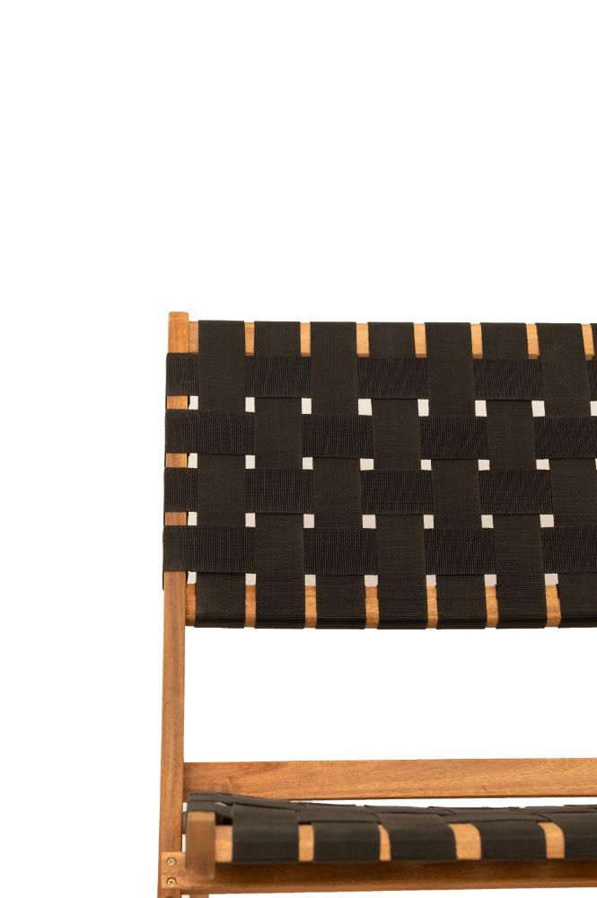 Silla Plegable de Madera para Exterior Eris, Negro, Diseño Fresco y Moderno