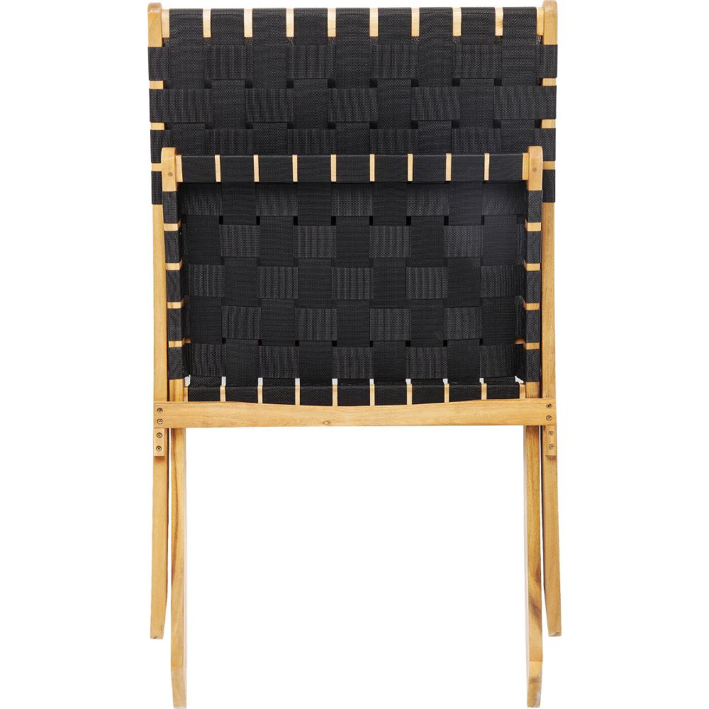 Silla Plegable de Madera para Exterior Eris, Negro, Diseño Fresco y Moderno