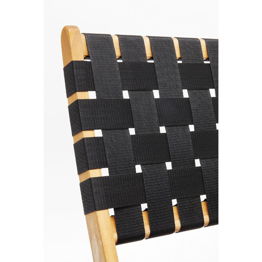 Silla Plegable de Madera para Exterior Eris, Negro, Diseño Fresco y Moderno