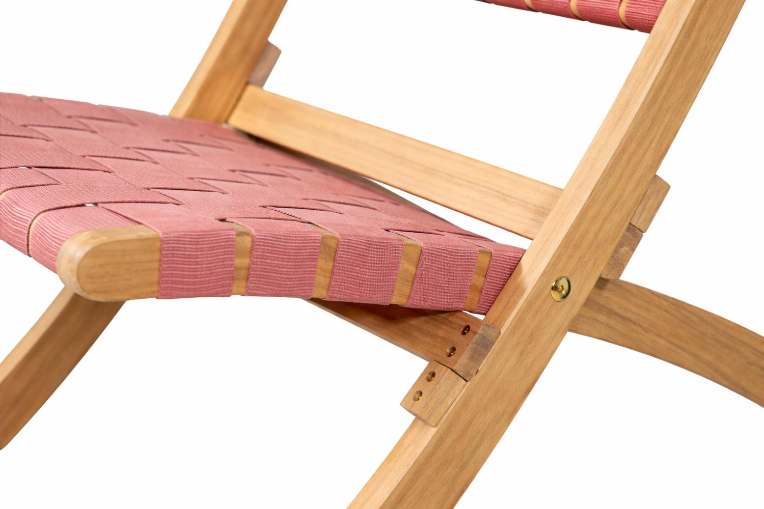 Silla Plegable de Madera para Exterior Eris, Terracota, Diseño Fresco y Moderno