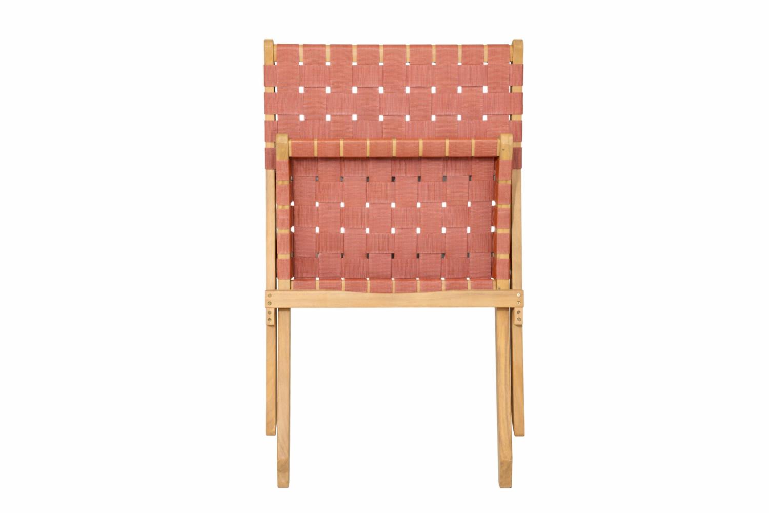 Silla Plegable de Madera para Exterior Eris, Terracota, Diseño Fresco y Moderno