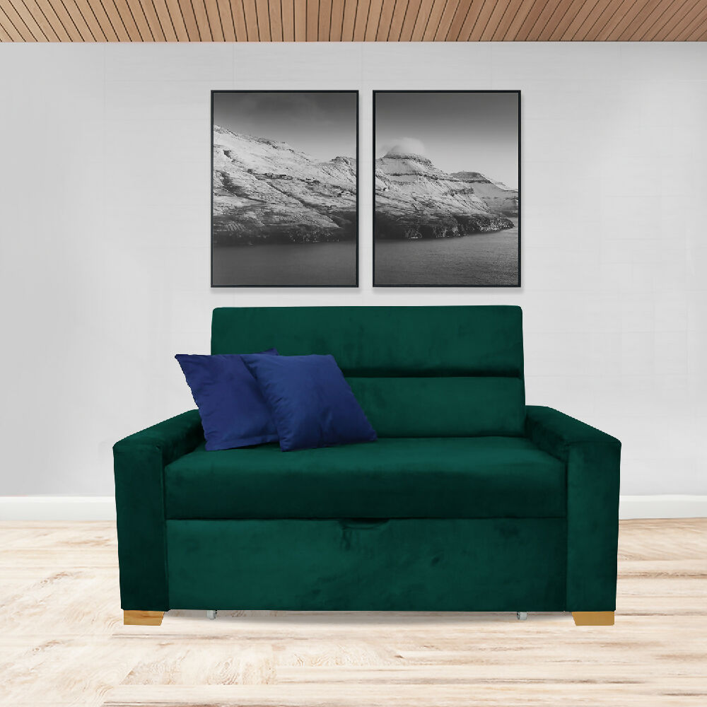 Sofacama Vogel Multifuncional Carrito Verde + Cojines Decorativos