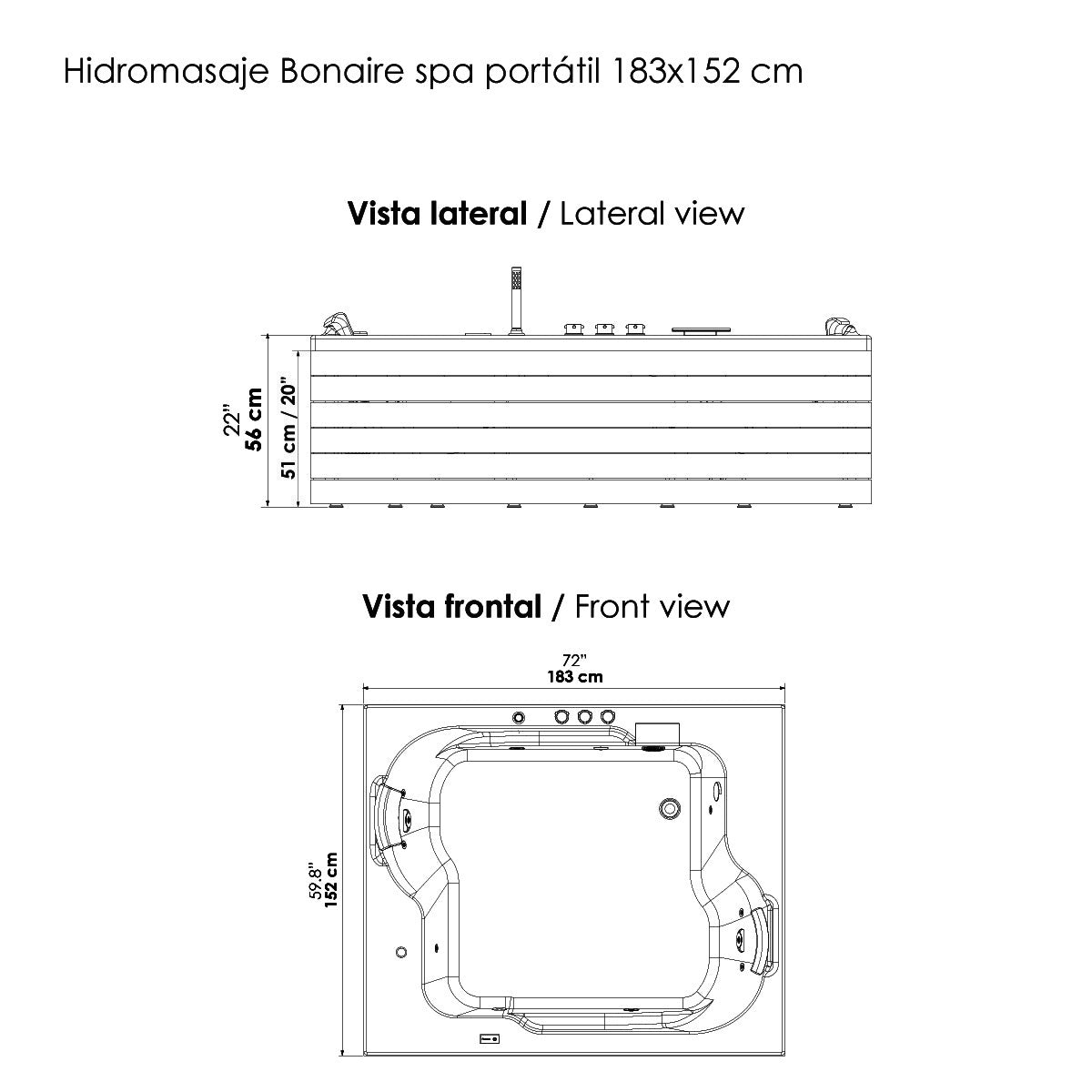 Hidromasaje Bonaire Spa 182X152