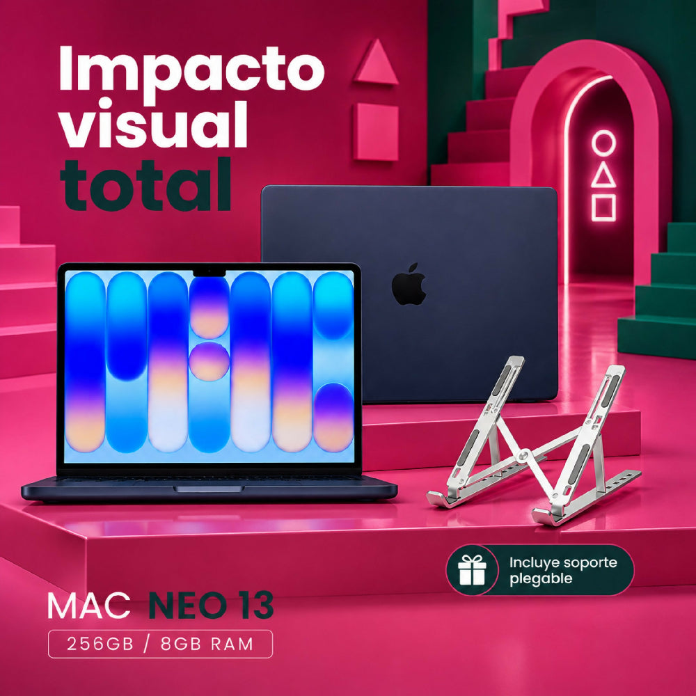Macbook 13 Pulgadas A18 Pro 256gb Laptop Apple Con Potencia Extrema Negro + Obsequio