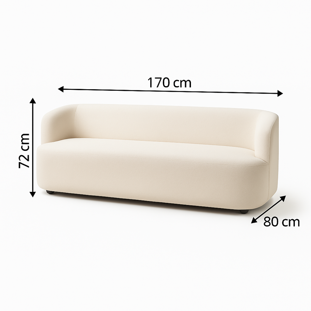 Sala Sofá Boom 72x170x80cm + Mesa Centro Fiji + Puff Ovejo