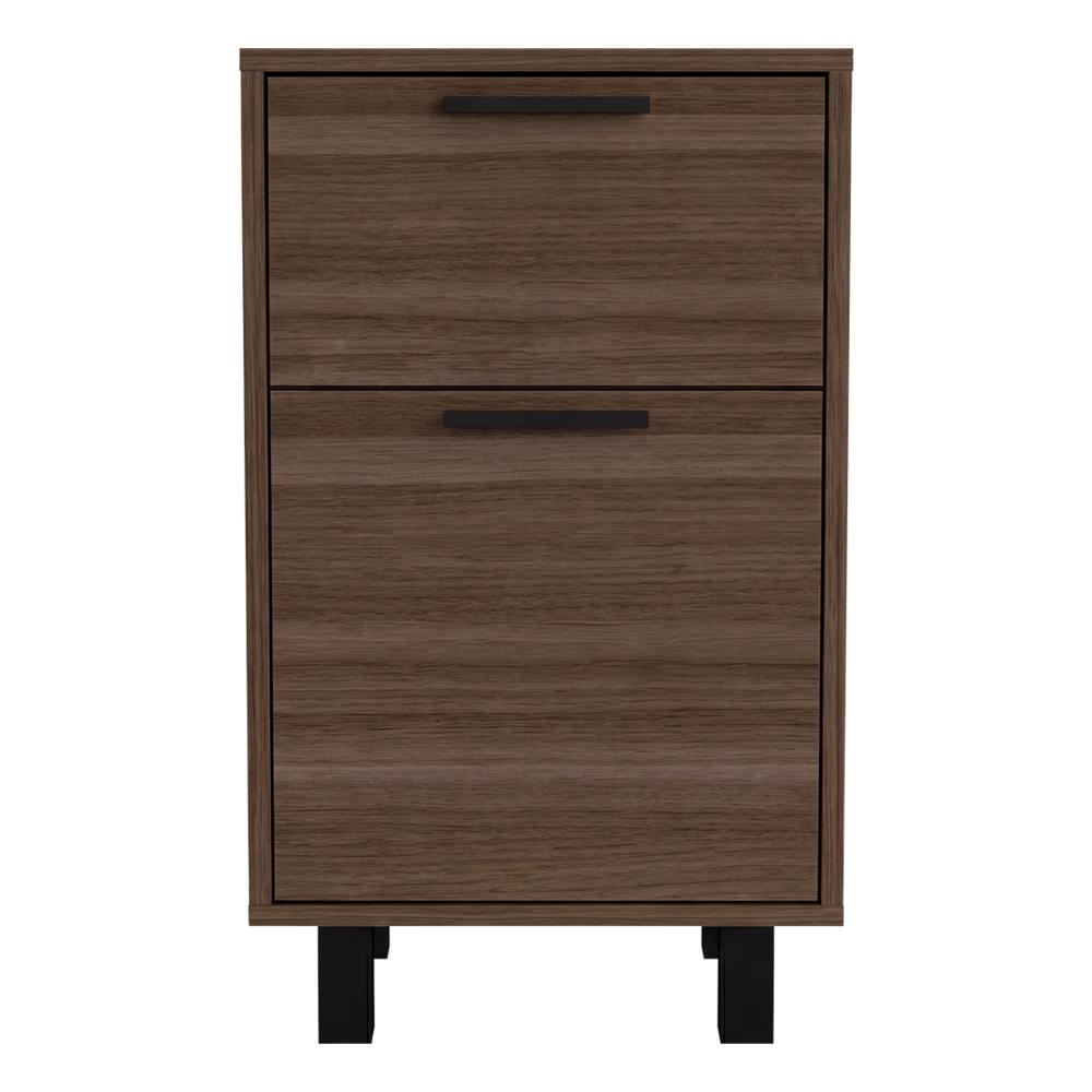 Mesa de Noche Secret, Avellana, con una Puerta y Cajón Secreto