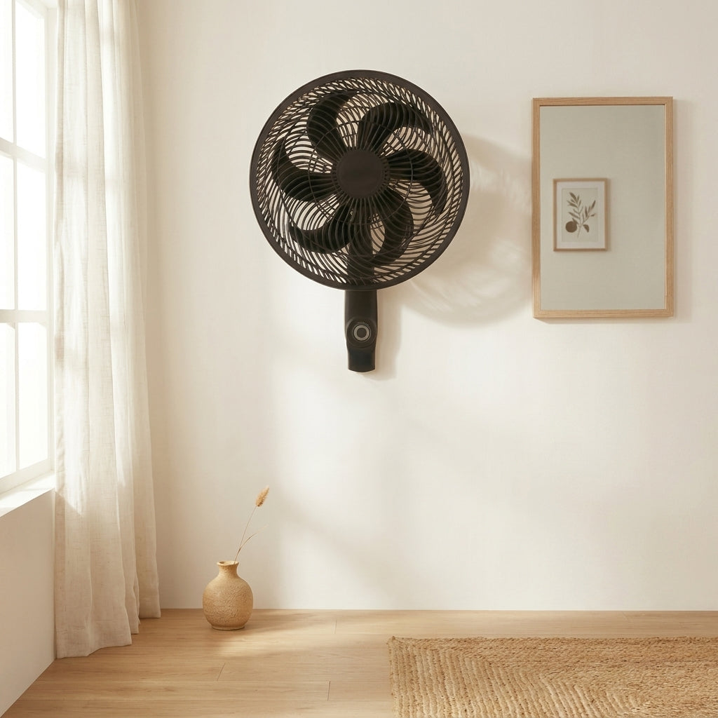 Ventilador Veronil 18, Negro, con Base en cruz, 3 Velocidades y 6 Aspas, 3 en 1