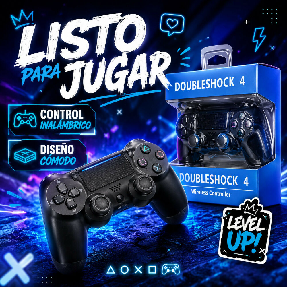 Control Inalámbrico Para Ps4 Color Negro Dualshock Diseño Ergonómico Profesional