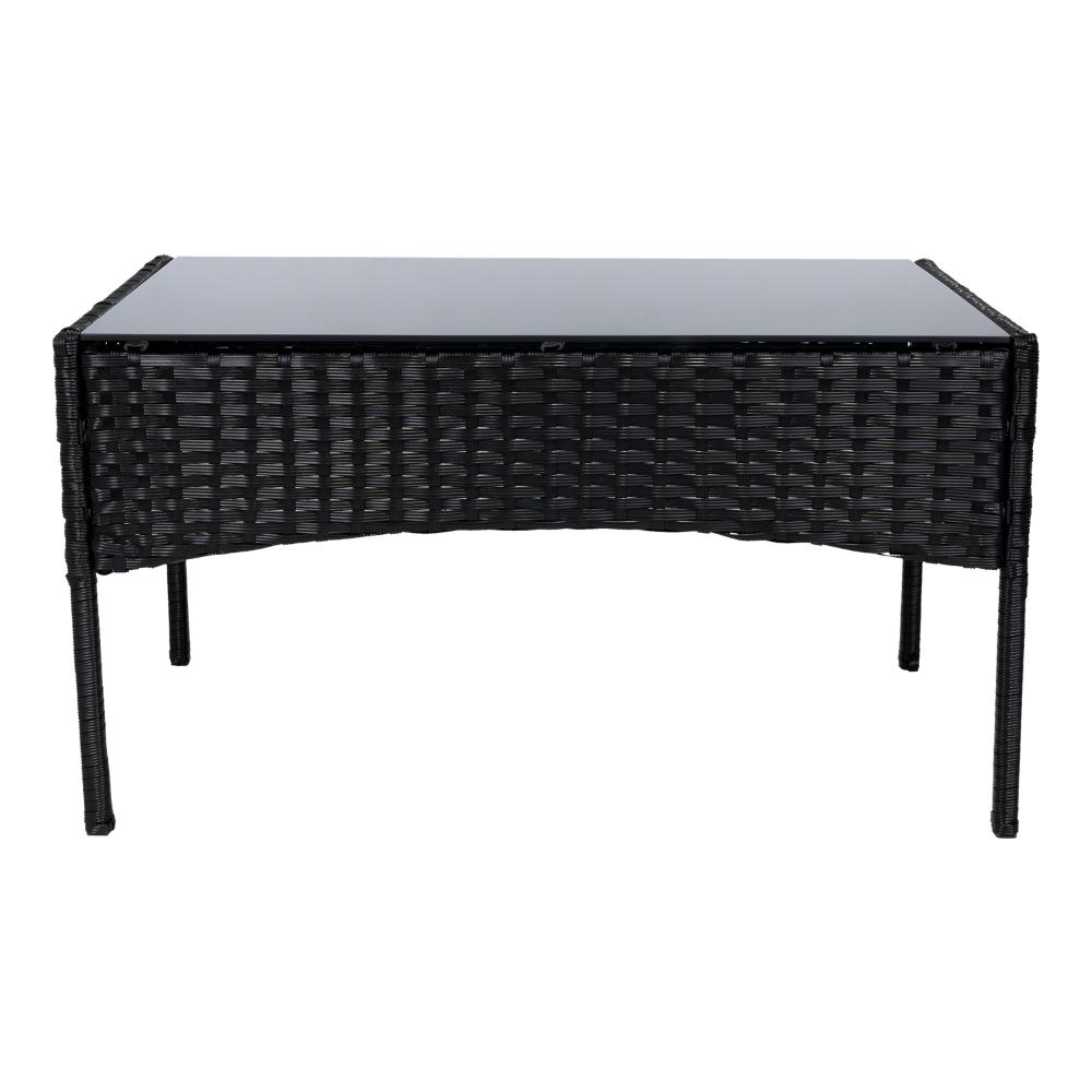 Juego de Sala Exterior Zafiro, Negro y Blanco, con Dos Sillas de Una Plaza y Una Silla de Dos Plazas