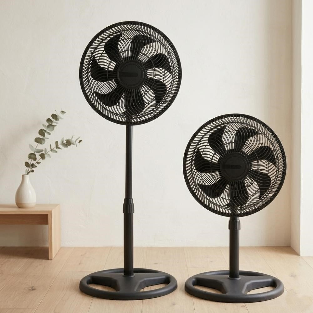Ventilador Astor 14, Negro, Con 3 velocidades y 2 en 1