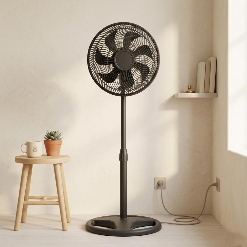 Ventilador Astor 14, Negro, Con 3 velocidades y 2 en 1