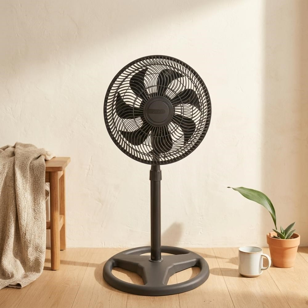 Ventilador Astor 14, Negro, Con 3 velocidades y 2 en 1