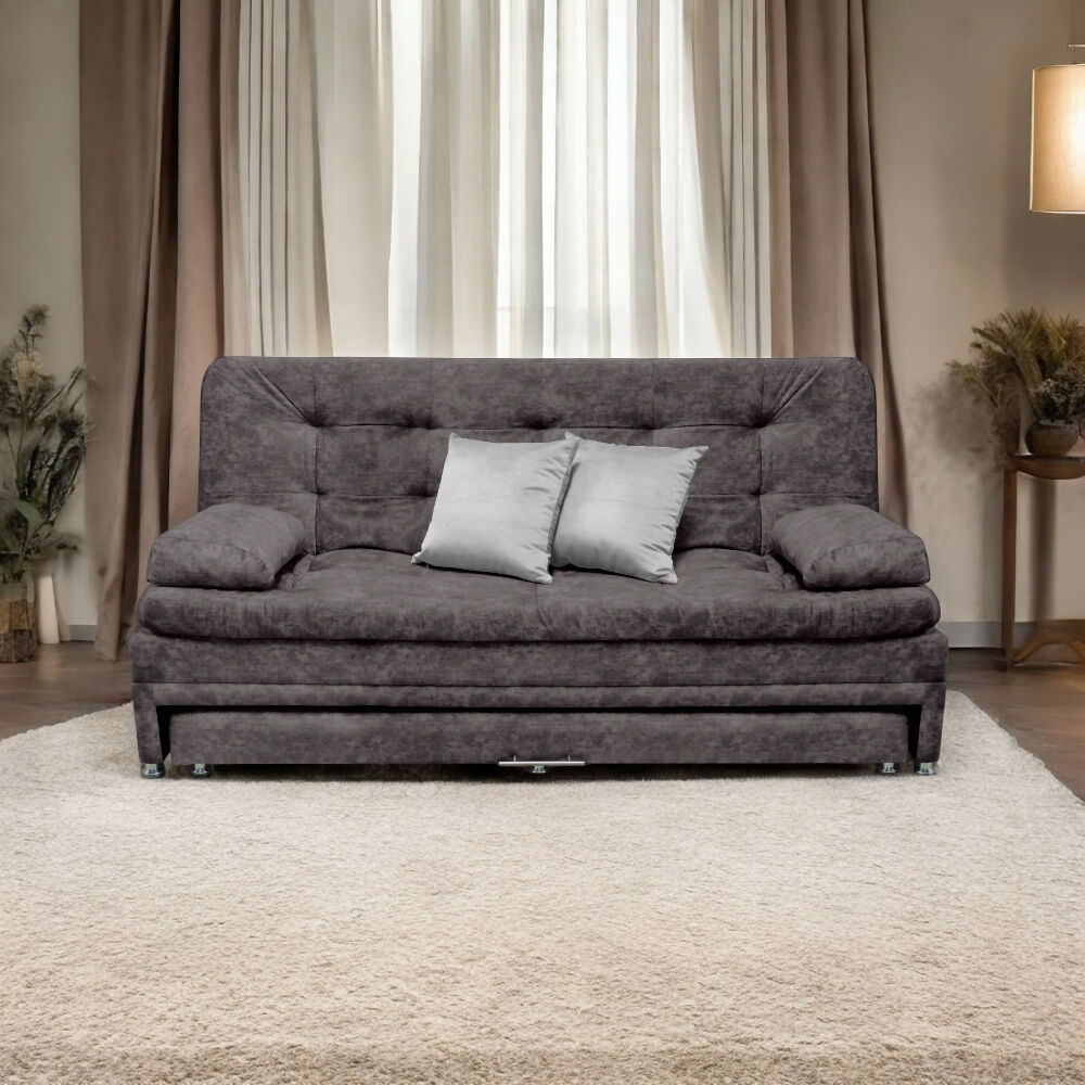 Sofa cama Nido Tarima Olsen Tela Café - Incluye Cojines