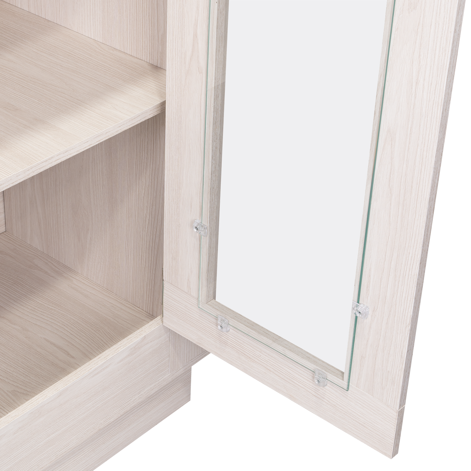 Mueble Multiusos Nereida, Blanco Nevado, con Dos Puertas Abatibles y Múltiples Entrepaños