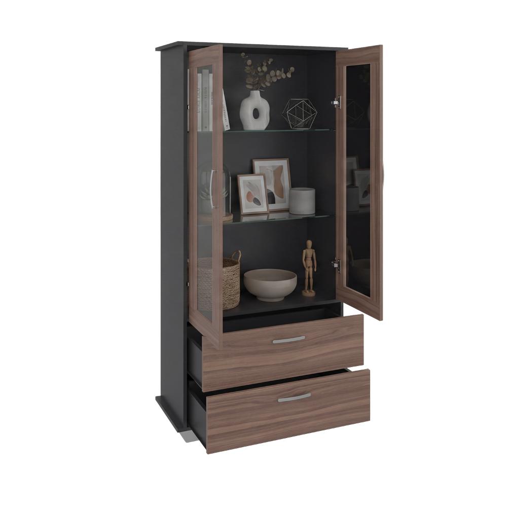 Mueble Multiusos Clasic, Wengue y Avelana, con Dos Cajones