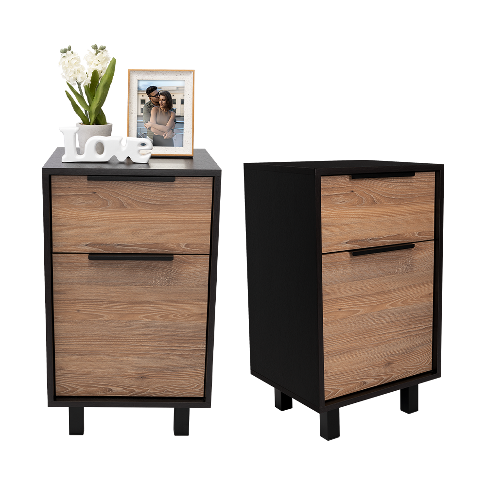 Organizador Wesley, Wengue y Fresno Europeo,  con Una Puerta y Un Cajón Organizador X2