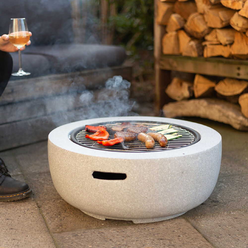 Asador Redondo Tipo Fogata Brasero Portátil Para Jardín Y Camping