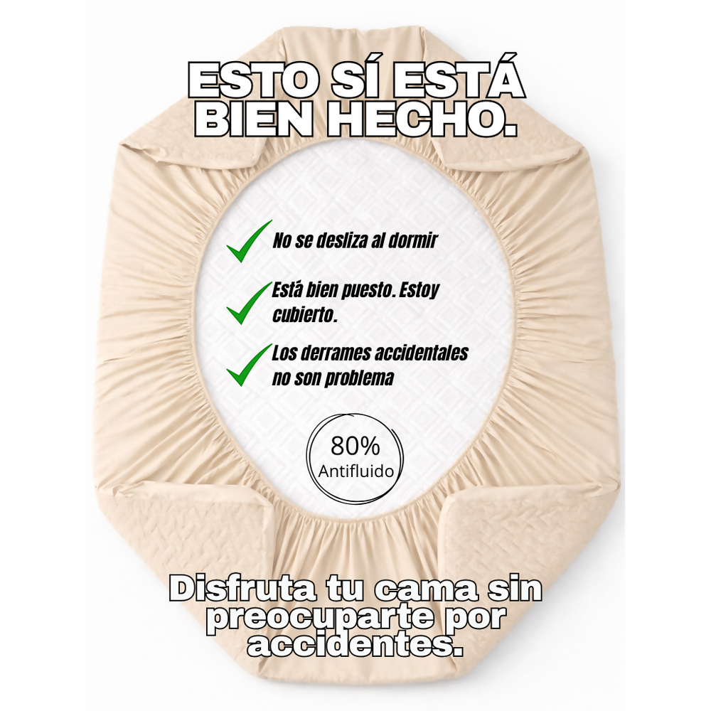 Protector colchon king antifluido beige 200x200cm