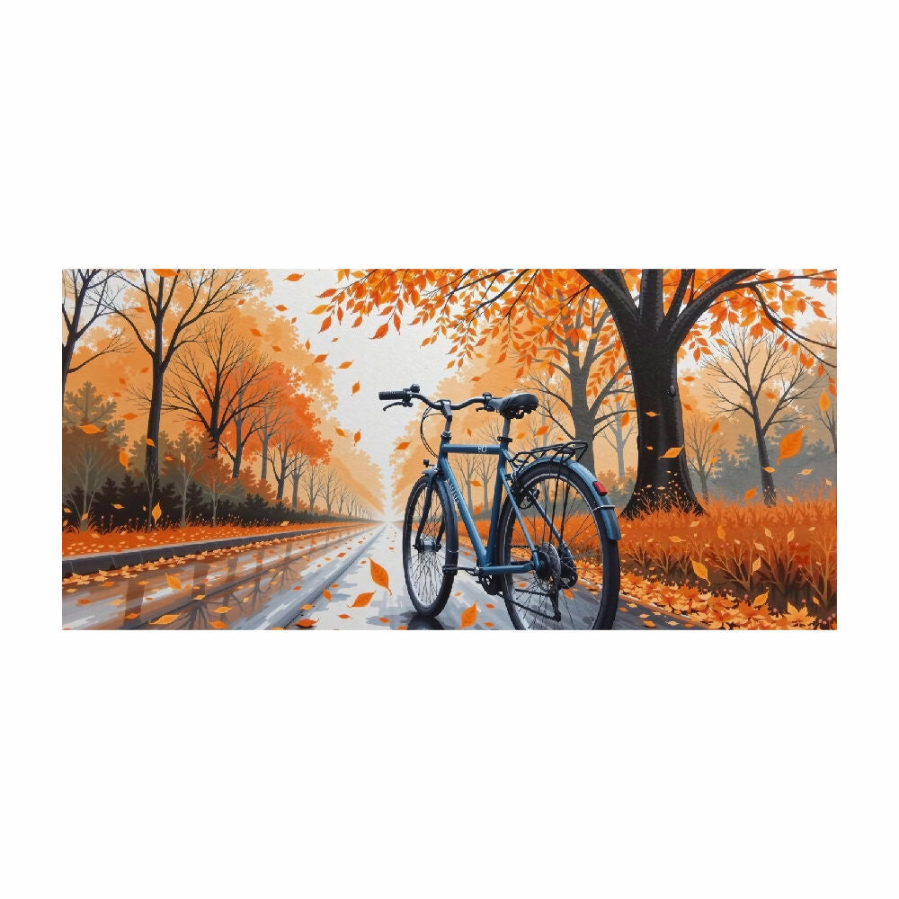 Lienzo Vintage Otoño en Bicicleta 118x55cm