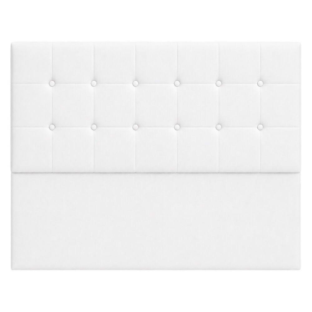 Cabecero King 200x60+55 Cuadros Grandes Blanco Tela