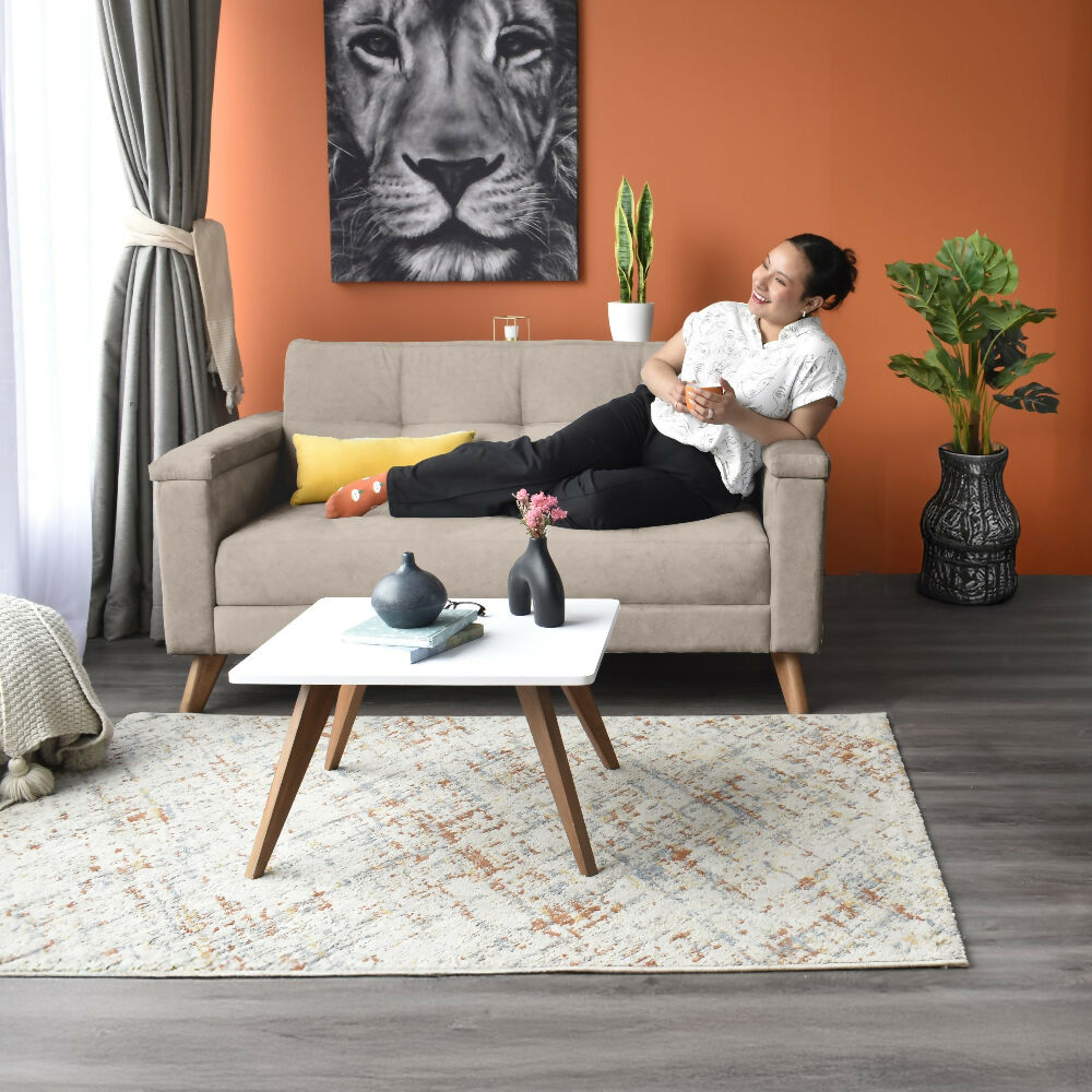 Sofa Carter 2 Puestos 150x83x84 Tela Taupe