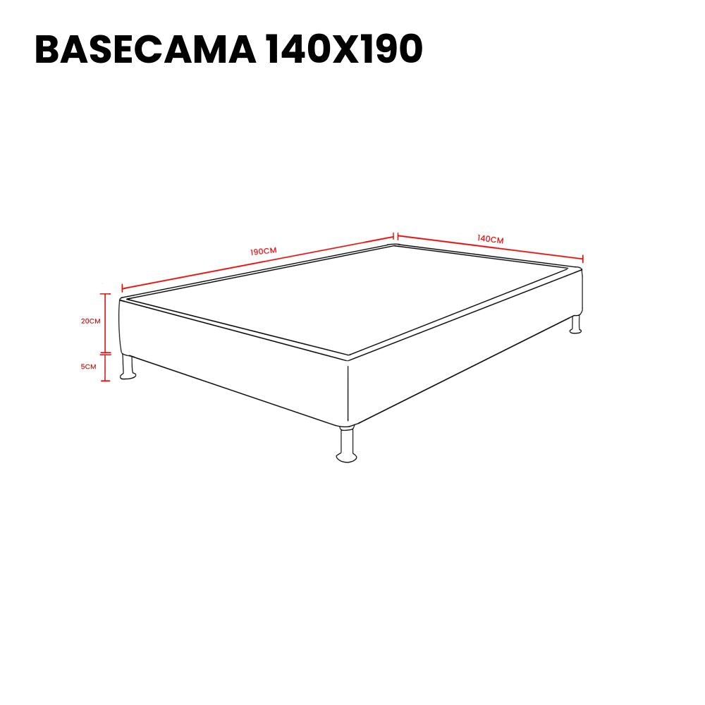 Combo para Habitación Cain, Incluye Base Cama Doble y Colchón