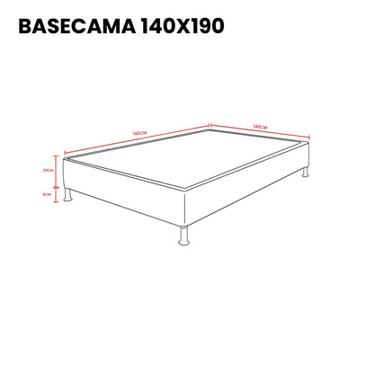 Combo para Habitación Cain, Incluye Base Cama Doble y Colchón