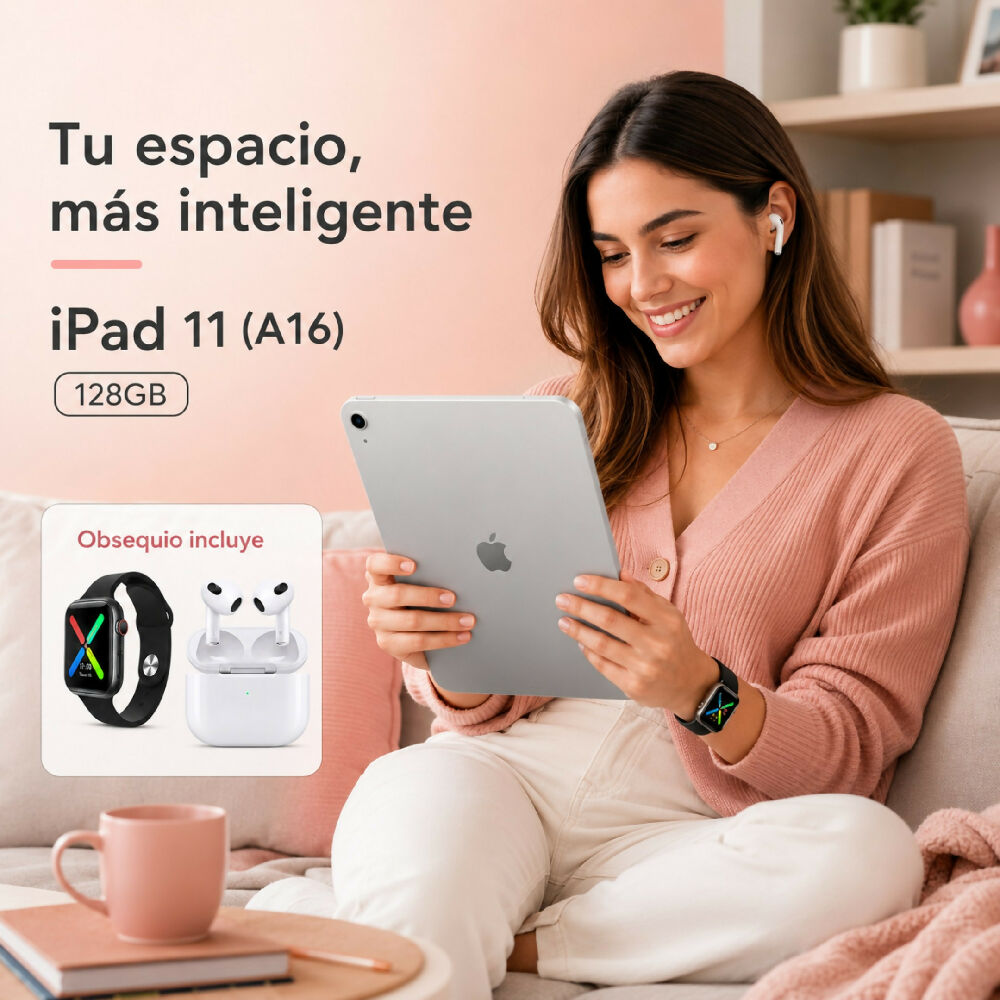 Tablet Apple IPad 11 Pulgadas 128gb A16 + Obsequio Smartwatch Y Audífonos Plateado