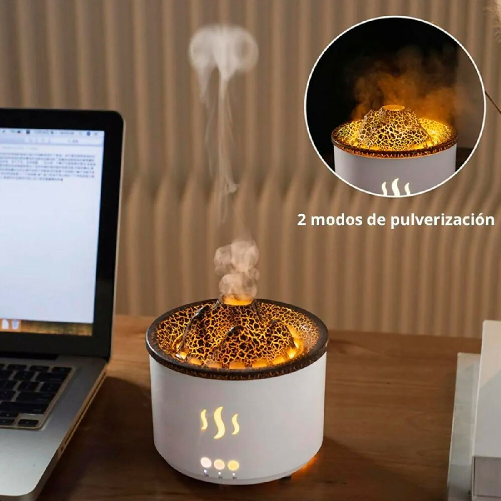 Humidificador Volcán 3D Difusor De Aroma LED KP-6501 2