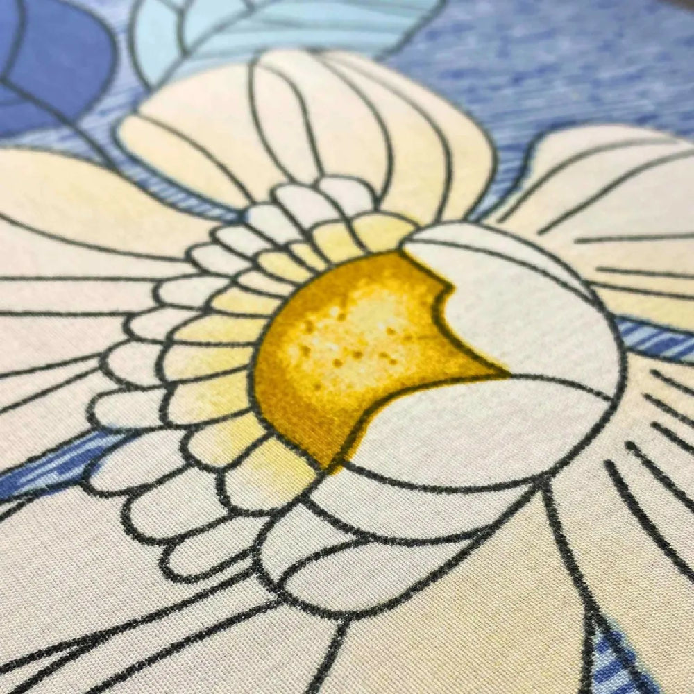 Juego de Sábanas Cama Doble 300 Hilos 100% Algodón Magnolia Azul