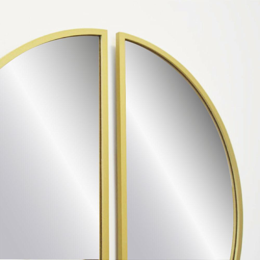 Espejos de pared set x 2 en mdf luna nueva dorado