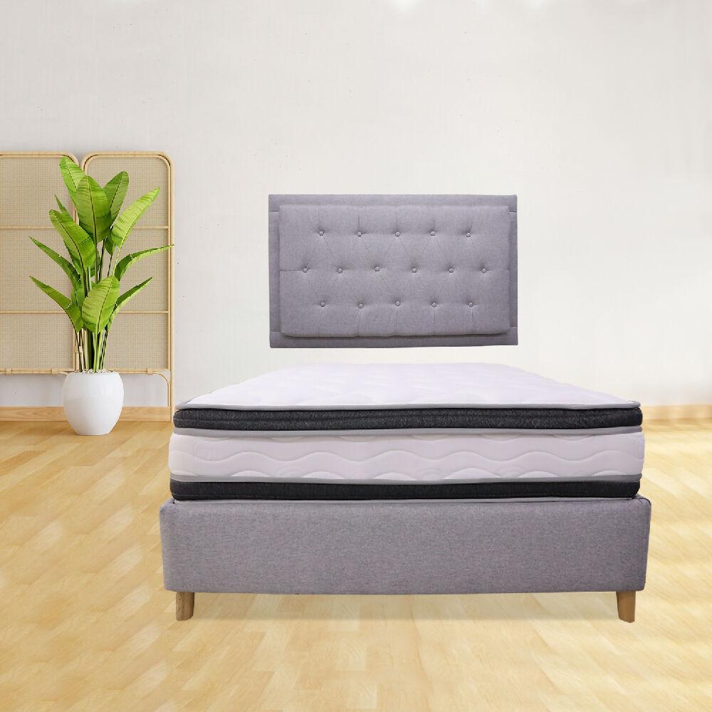 Combo Base Cama + Colchón Blaser 100 Sencillo + espaldar