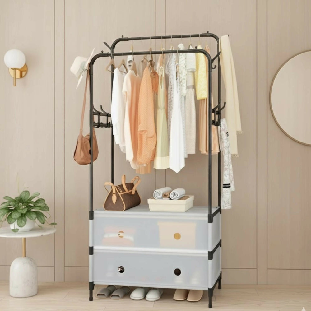 Zapatero Perchero Doble De Lujo 63CM Con Base Para Zapatos Y Colgador De Ropa