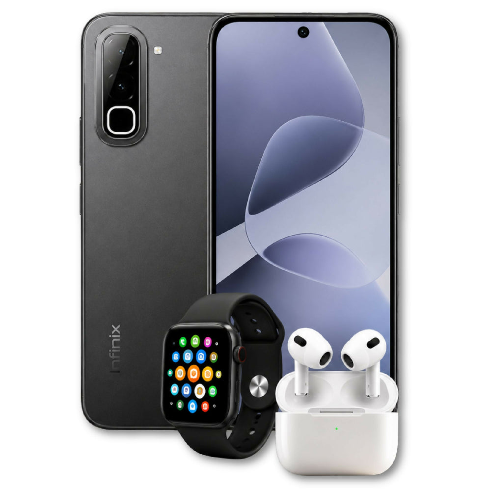 Celular Infinix Hot 70 256GB 4GB RAM Negro + Obsequio De Audífonos Y Reloj