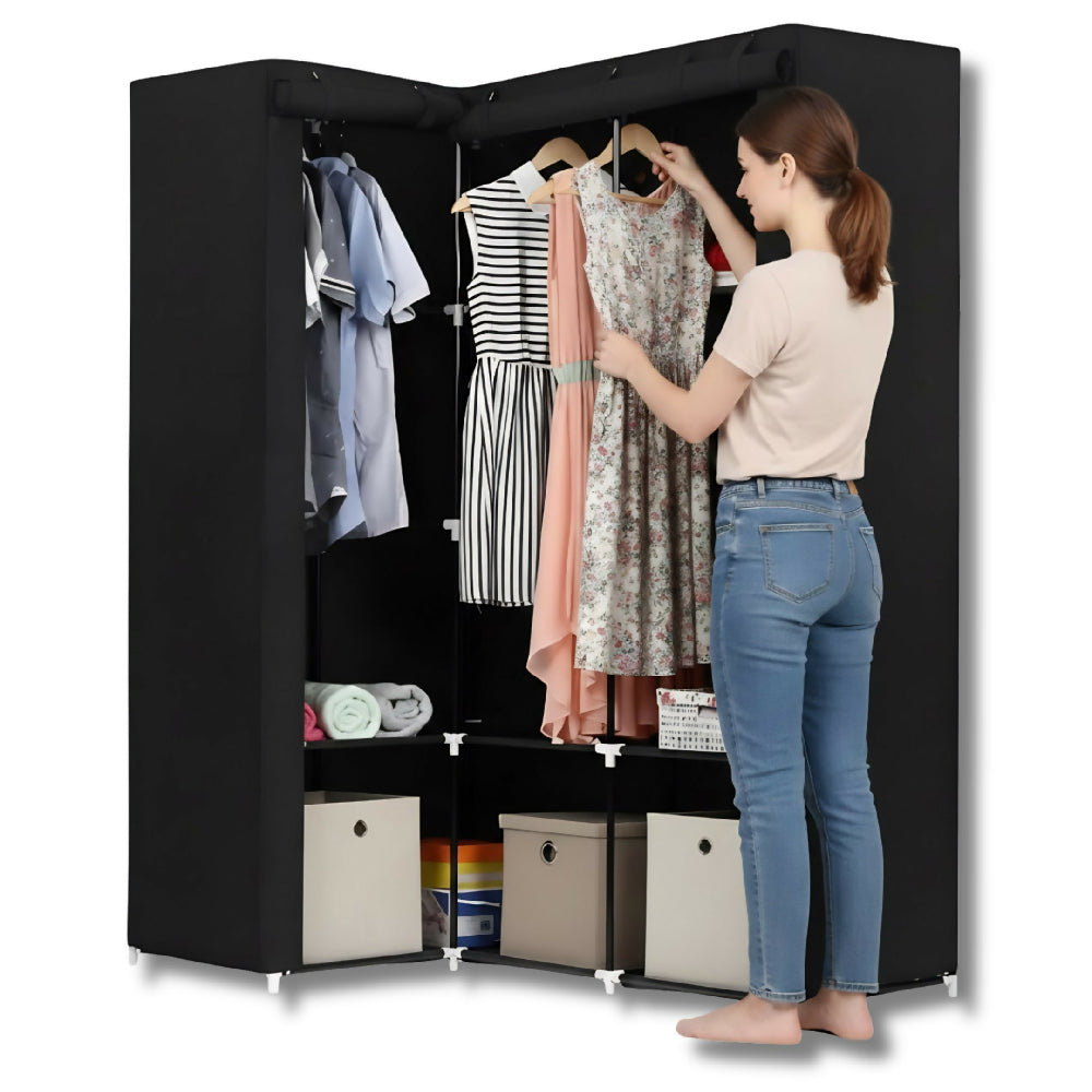 Closet De Tela Esquinero Organizador Con Estructura Reforzada