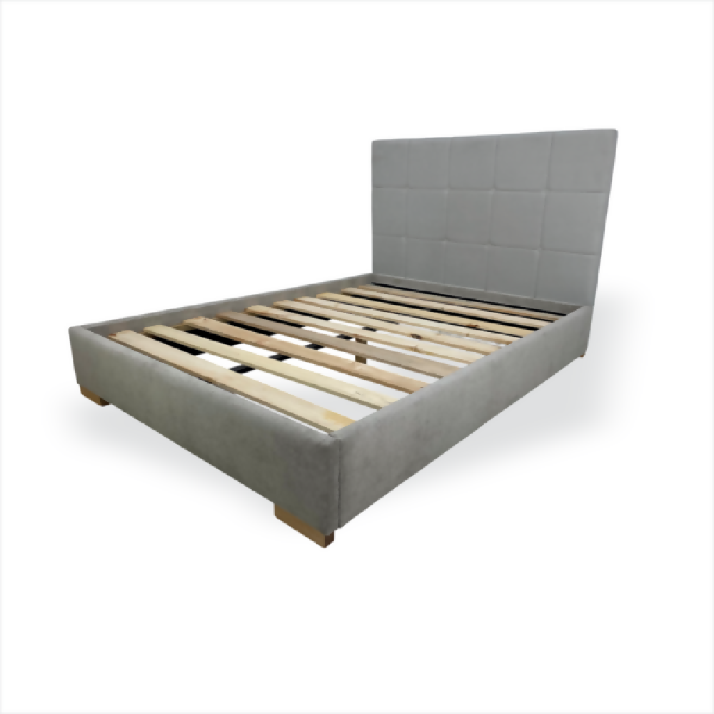 Cama Tapizada Formosa Chocolate en madera