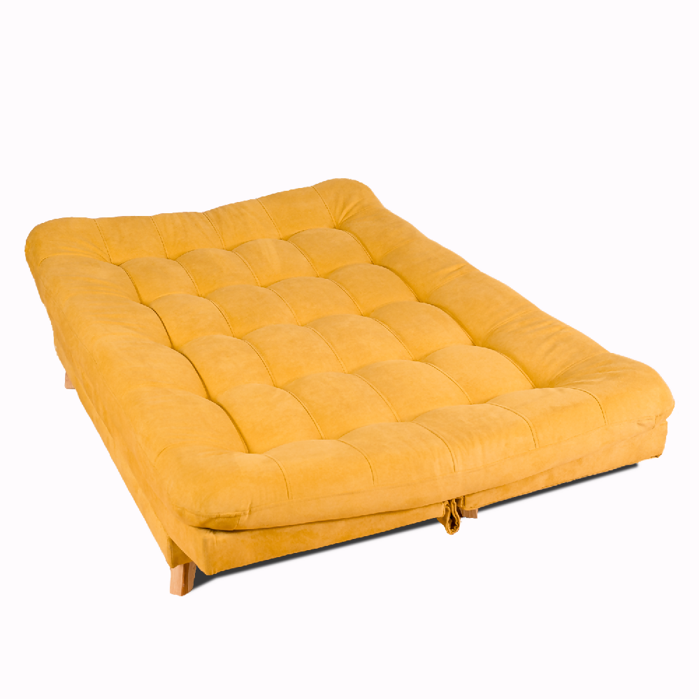 Sofá Cama Valencia Mostaza + Puff