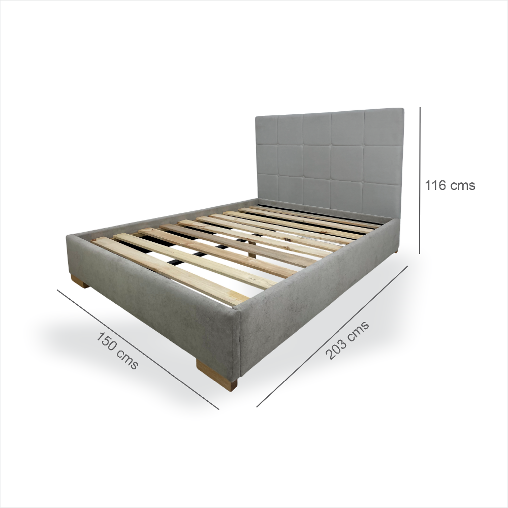 Cama Tapizada Formosa Chocolate en madera