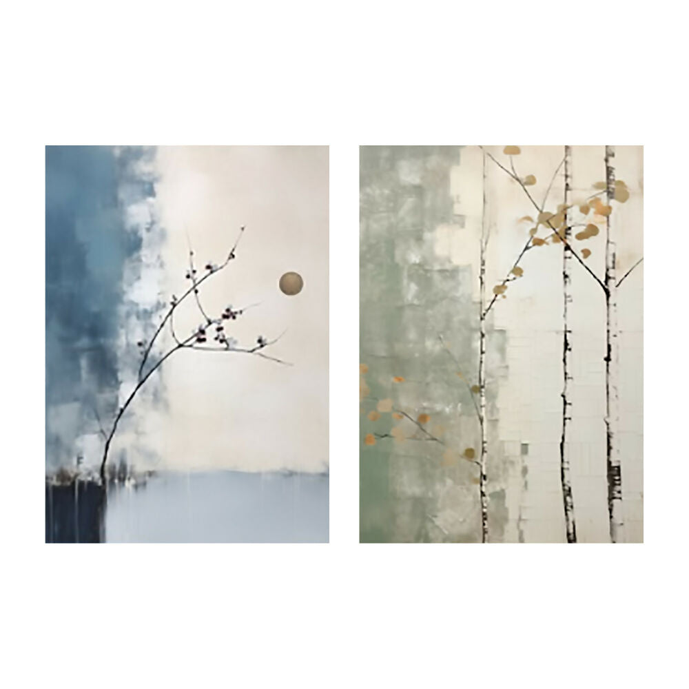 Cuadro Diptico Canvas Wabi 70 X 50 X 2 Cms