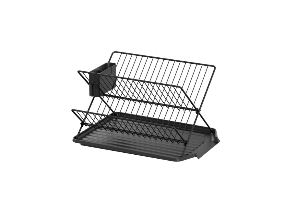 Escurridor De Platos Aqua, Negro, Metalico