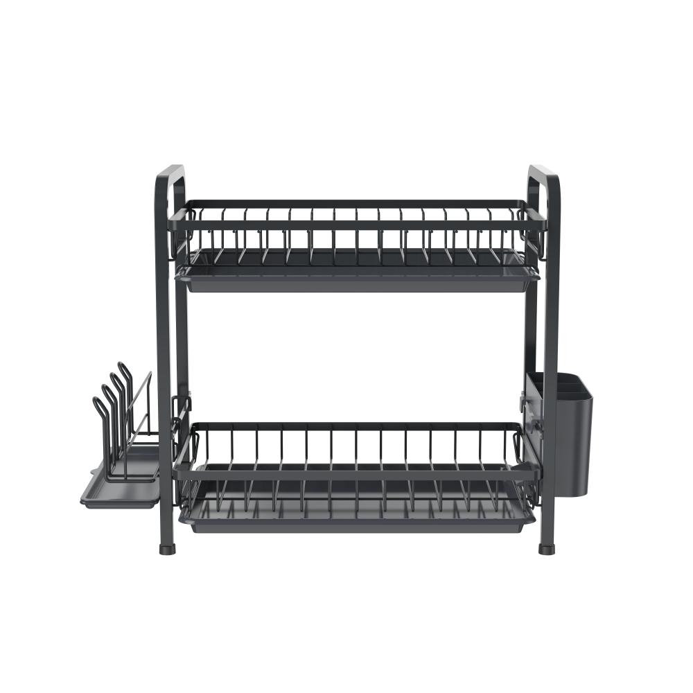 Escurridor De Platos Clarity, Negro, Metalico de 2 niveles
