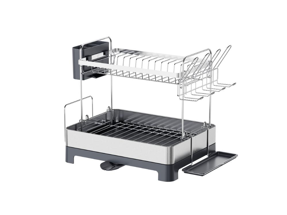 Escurridor De Platos Hidrova, Gris Oscuro, de 2 niveles
