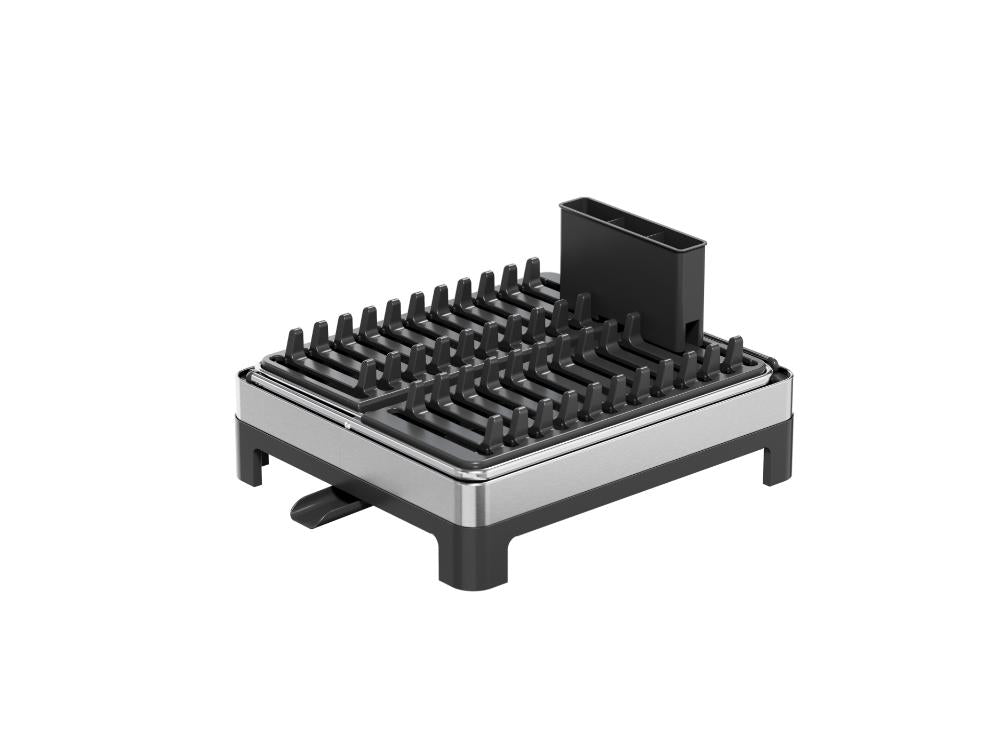 Escurridor De Platos Plegable Vitalia, Negro y Gris, en forma de X Metalizado
