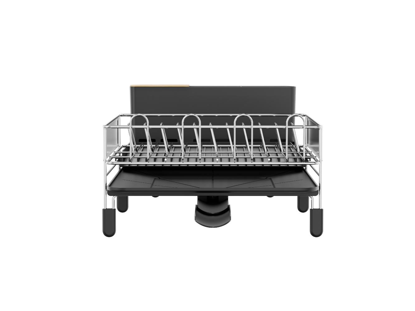 Escurridor De Platos Expandible Hogaria, Negro y Gris, en acero inoxidable