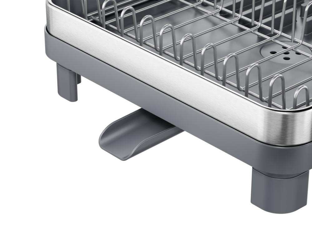 Escurridor De Platos Pureza, Gris Mate, en Acero inoxidable y Plastico