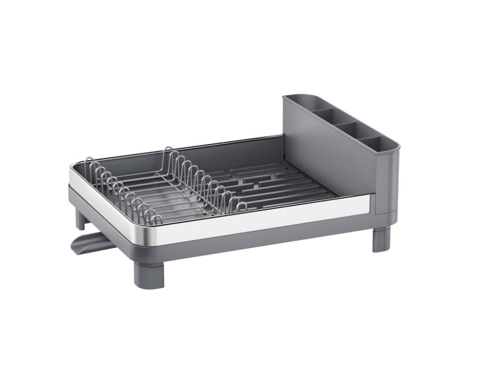 Escurridor De Platos Pureza, Gris Mate, en Acero inoxidable y Plastico