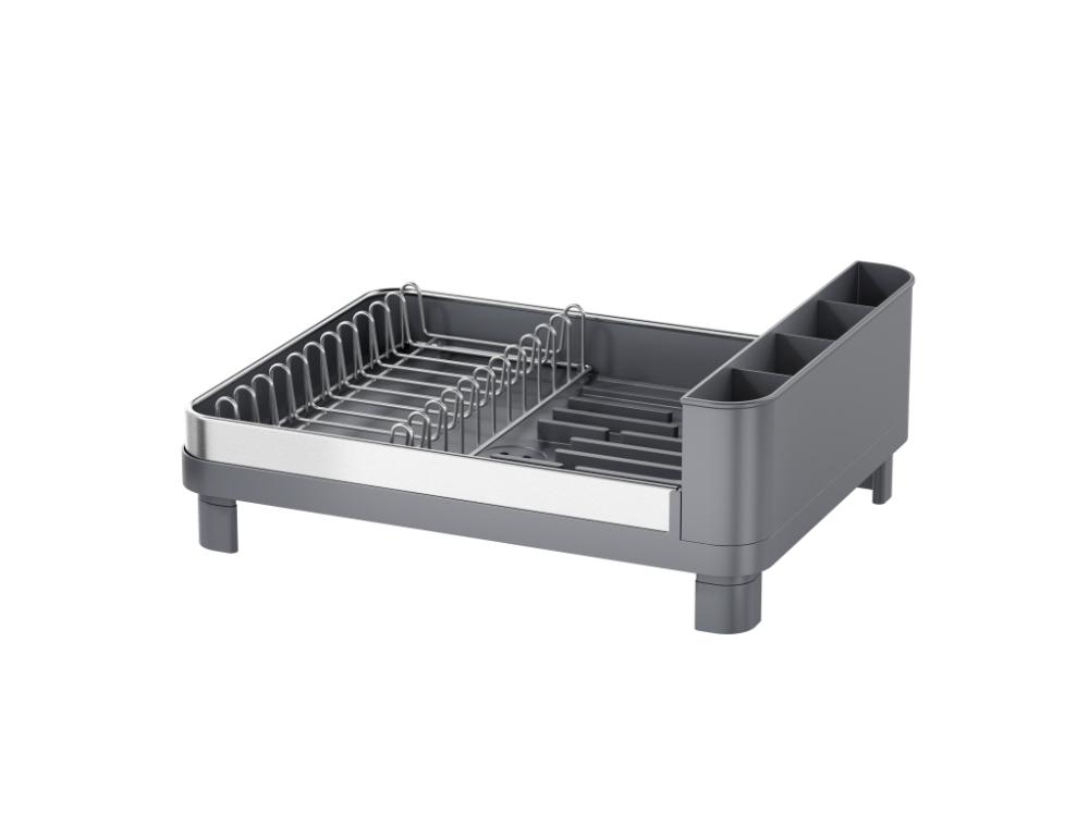 Escurridor De Platos Pureza, Gris Mate, en Acero inoxidable y Plastico